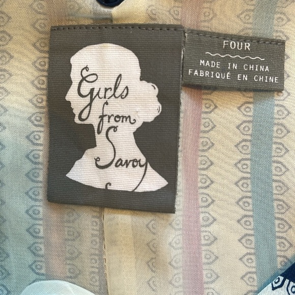 Anthropologie "Girls From Savoy" Midi Striped Silk Dress Sz 4 Coastal Party EUC - Picture 8 of 14